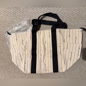 Victoria's Secret Black and Cream Tote Bag